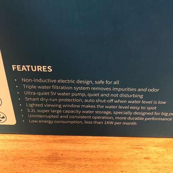 Dogness Pet Smart Water Fountain PLUS (LARGE PETS) White Auto Shuts Off 3.2 L - Picture 9 of 13